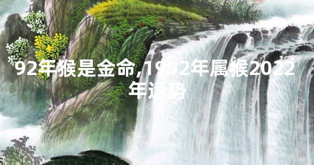 92年猴是金命,1992年属猴2022 年运势